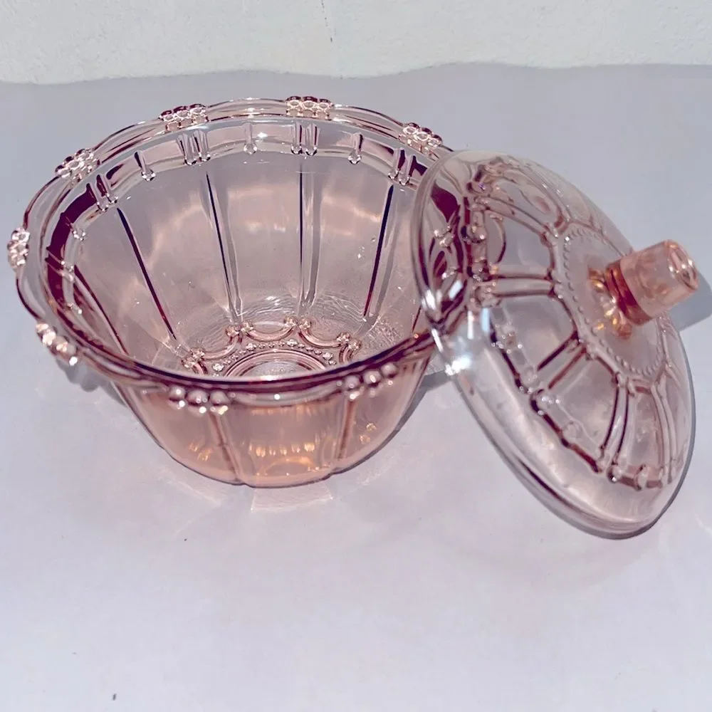 Kig Indonesia Pink Candy/Sugar Bowl with Lid.